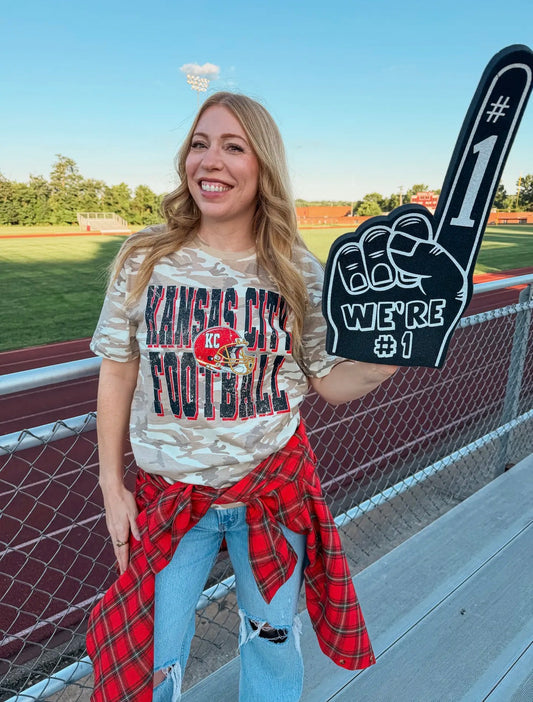 Camo KC Football Tee