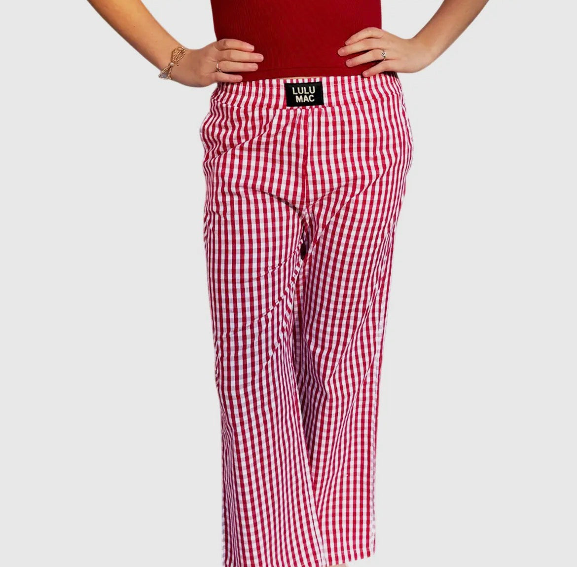 Red Plaid Boxer Pants