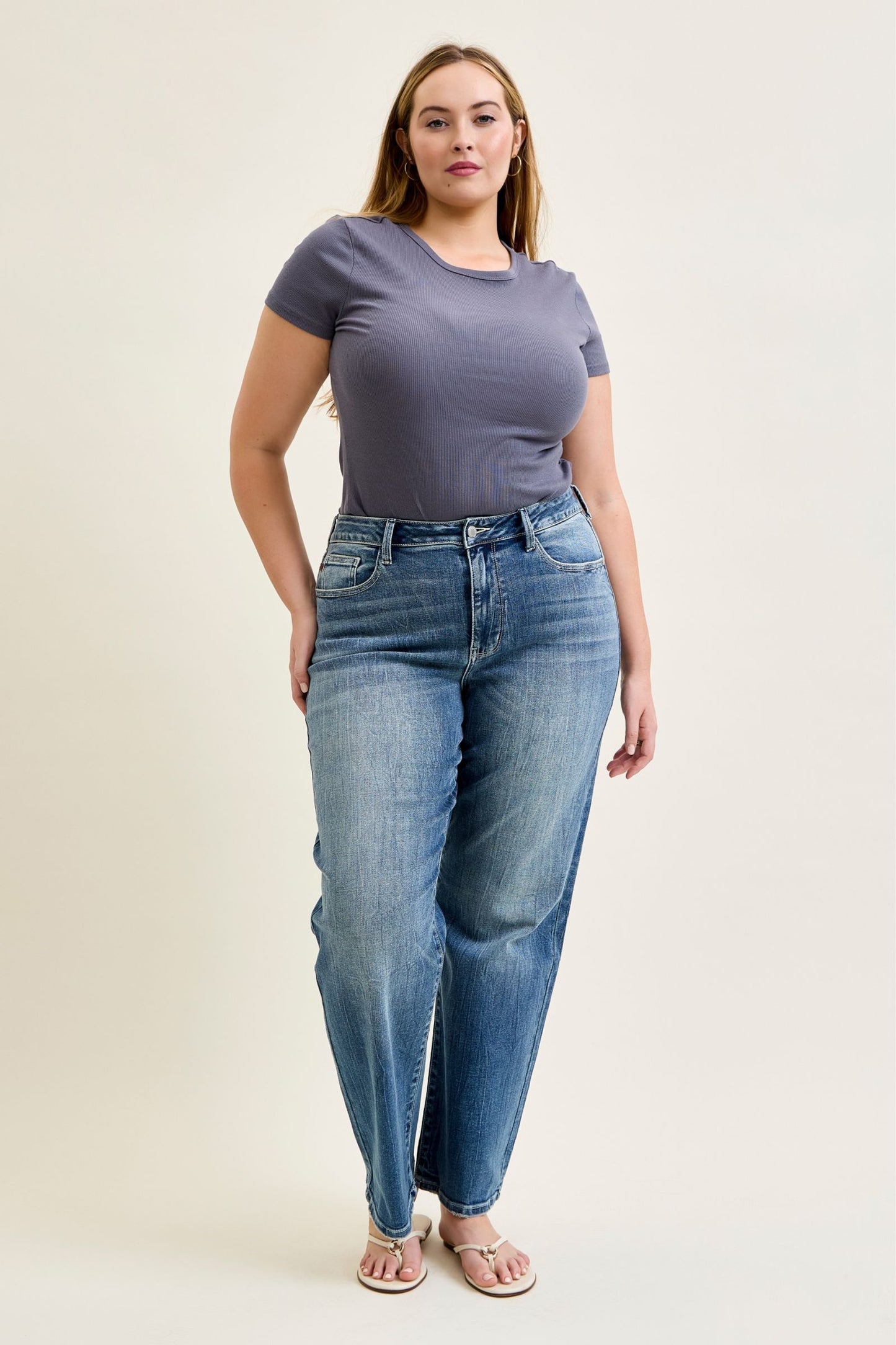 Judy Blue Stacey Mid Rise Straight Leg Jeans (JB 82719)