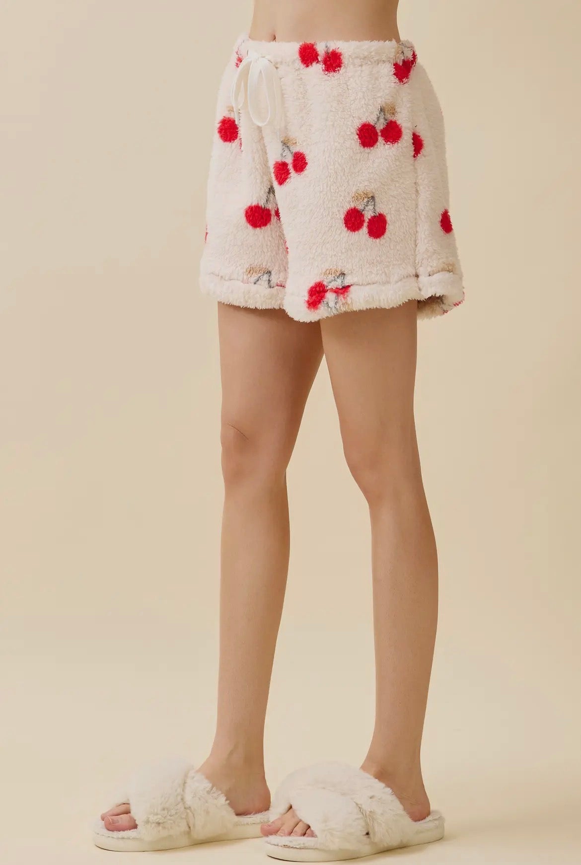 Cherry Plush Pullover & Shorts Set