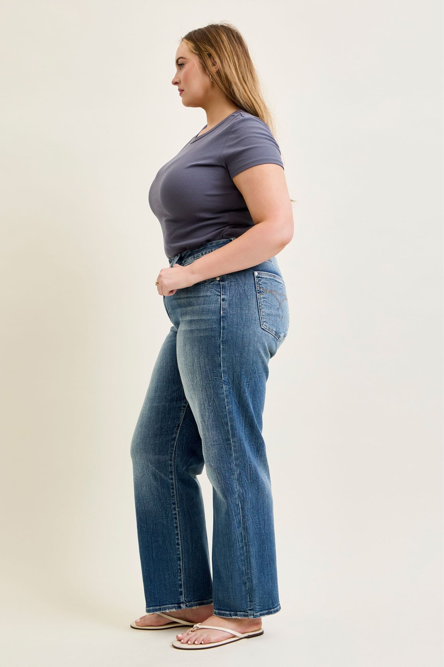 Judy Blue Stacey Mid Rise Straight Leg Jeans (JB 82719)