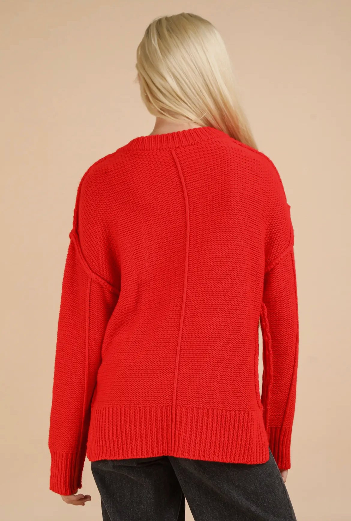 Red Chunky Knit Sweater