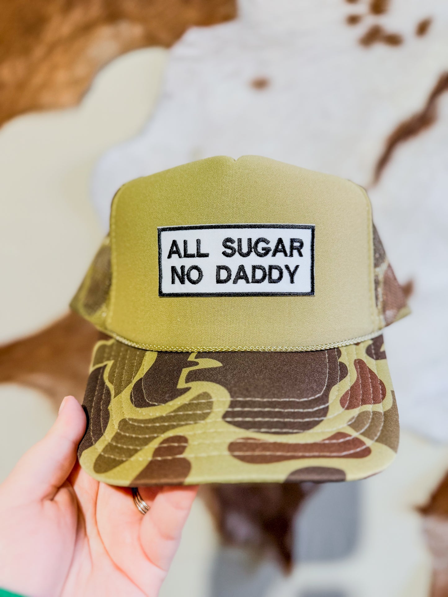 All Sugar, No Daddy Camo Trucker Hat