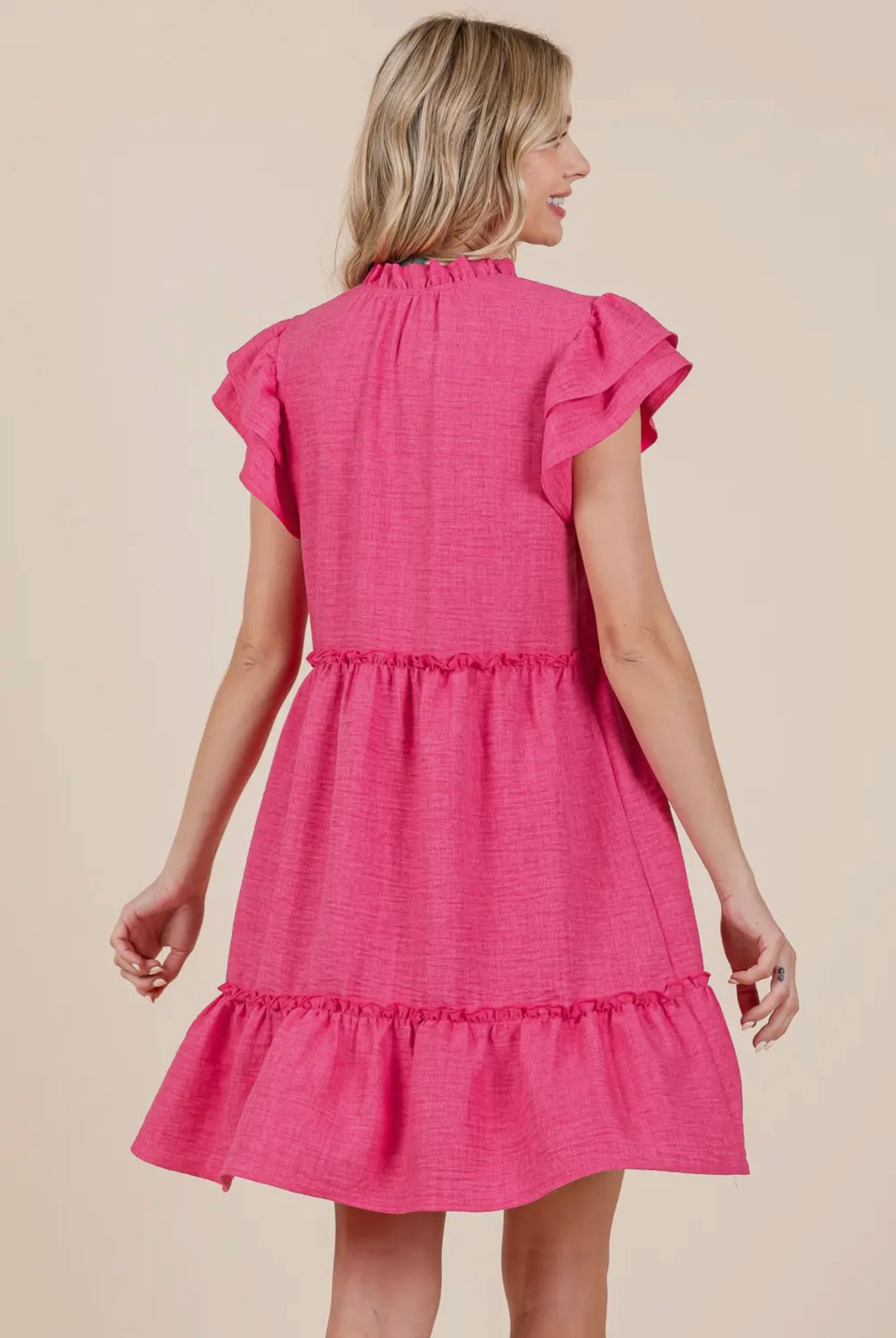 Fuchsia Tiered Babydoll Dress