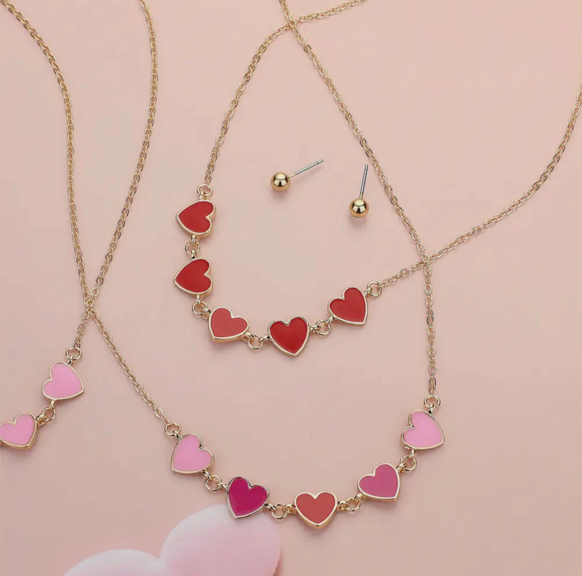 Red Enamel Heart Necklace