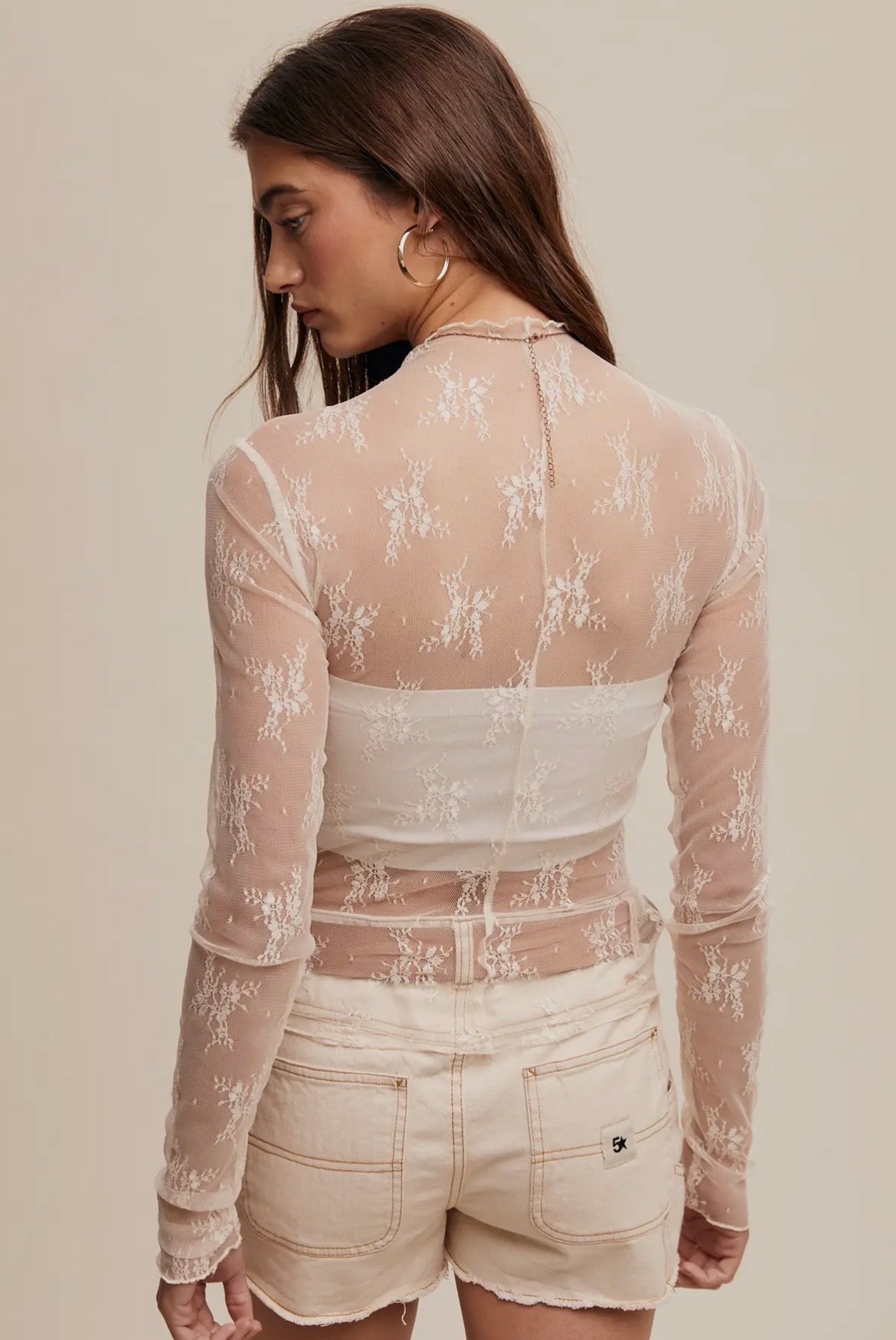 Ivory Lace Long Sleeve Top
