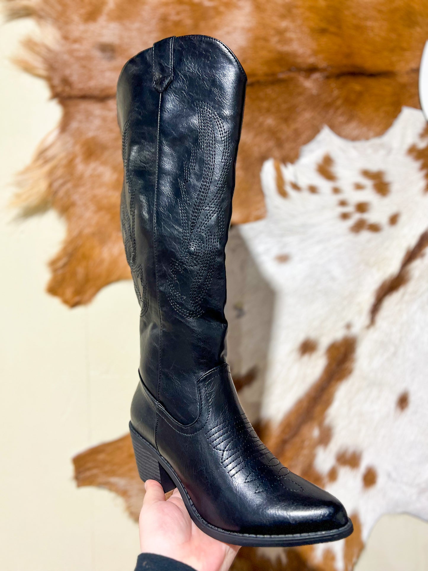 Shania Black Tall Boots