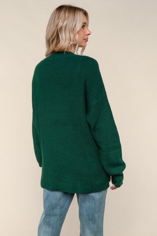 Hunter Green Relaxed Knit Sweater