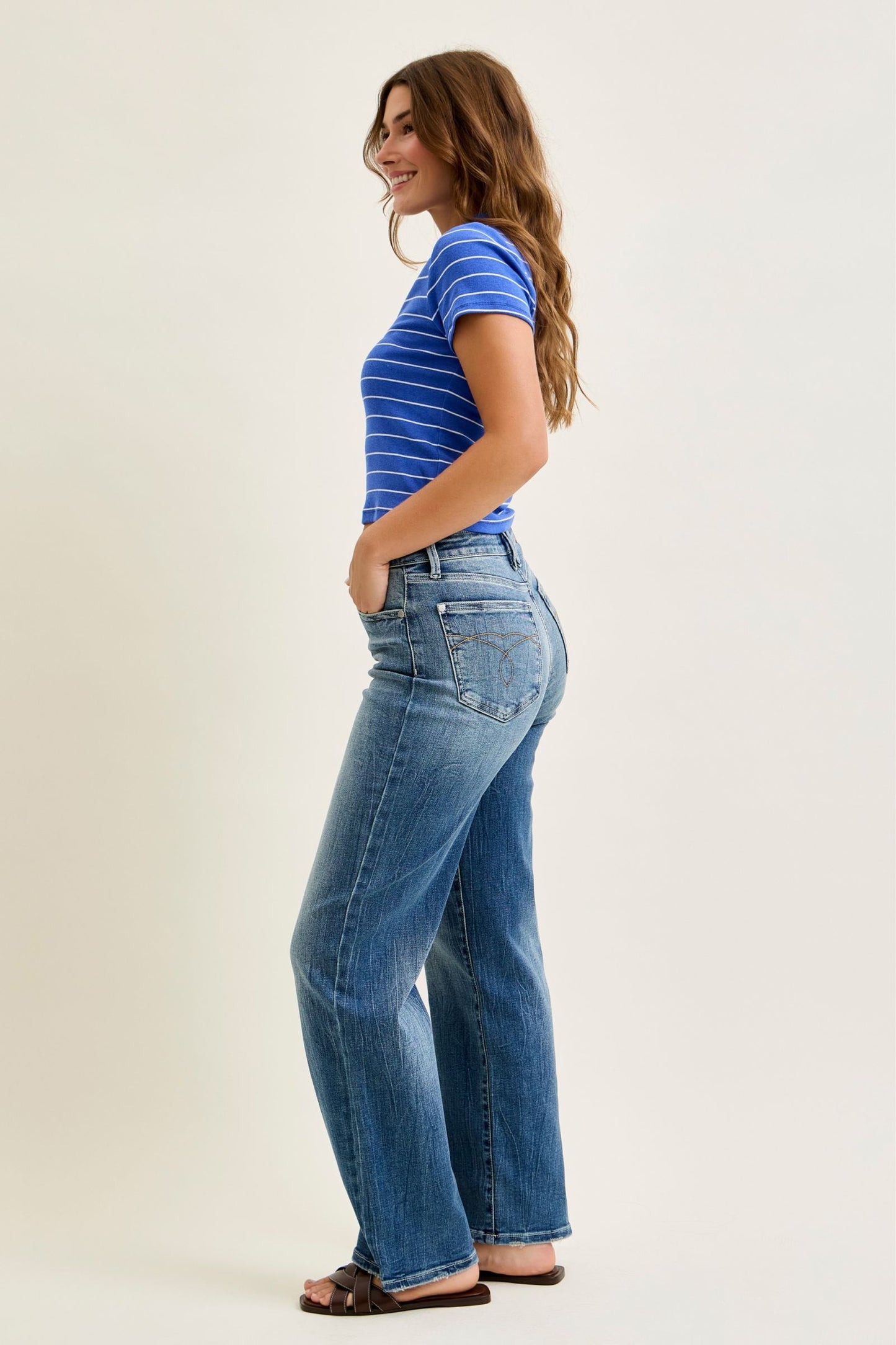 Judy Blue Stacey Mid Rise Straight Leg Jeans (JB 82719)