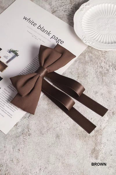 Satin Double Layer Bow Barrette Clips