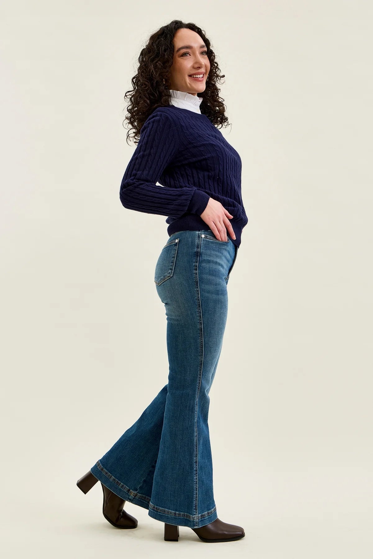 Judy Blue Penny Petite High Rise Flare Jeans (JB 881018)