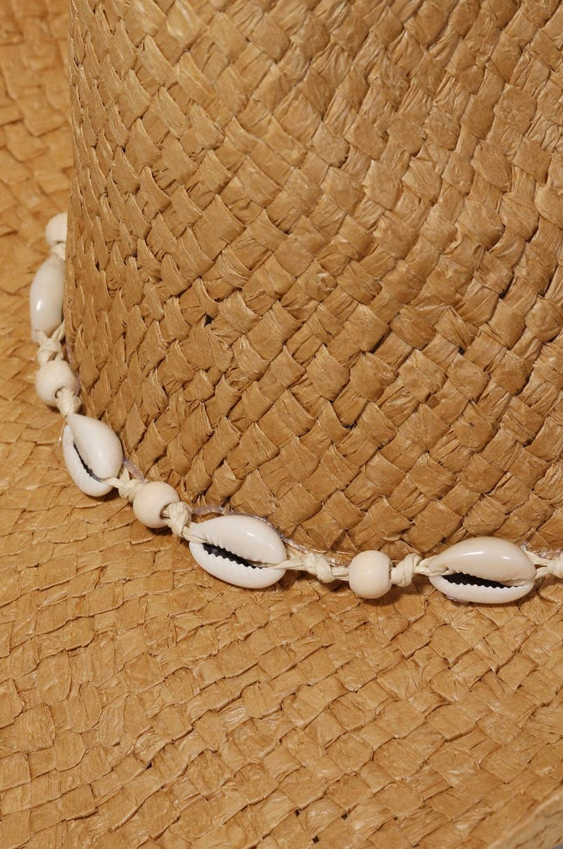 Cowrie Shell Braided Cowboy Hat