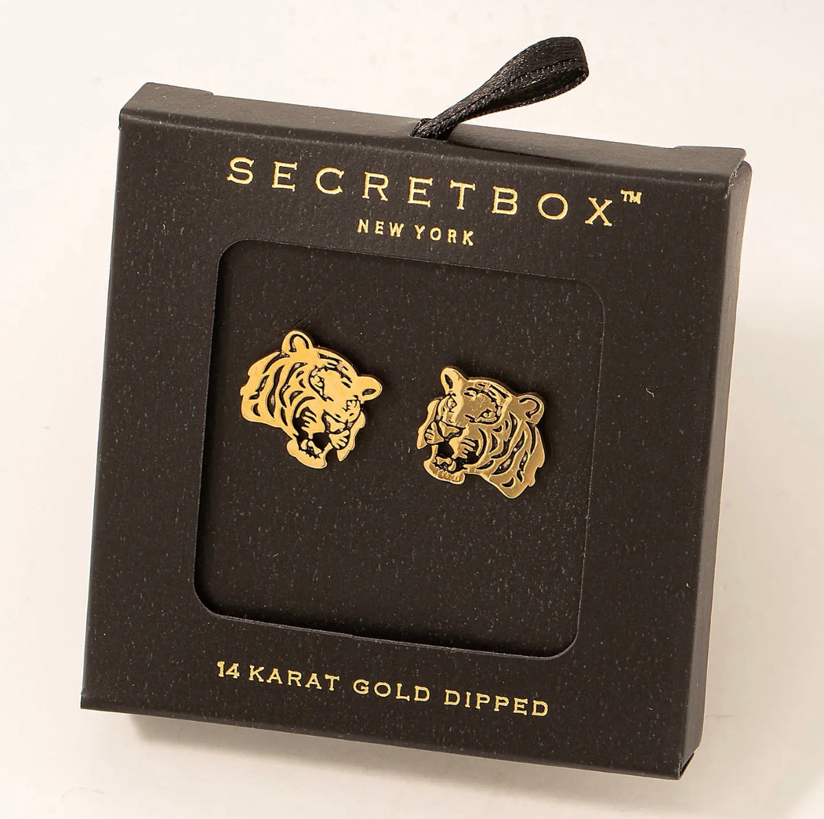 Gold Tiger Stud Earrings