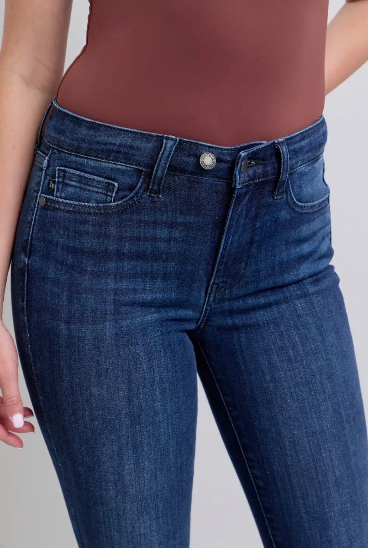 Judy Blue Jenny Mid-Rise Dark Wash Skinny Jeans (JB 82628)