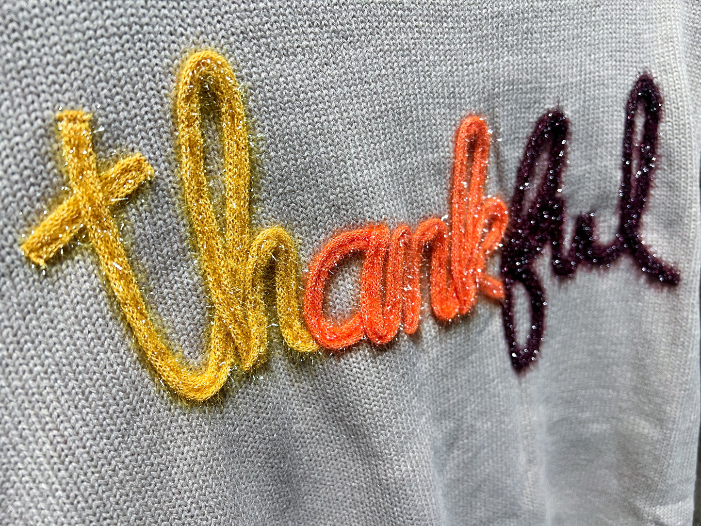 Thankful Embroidered Sweater