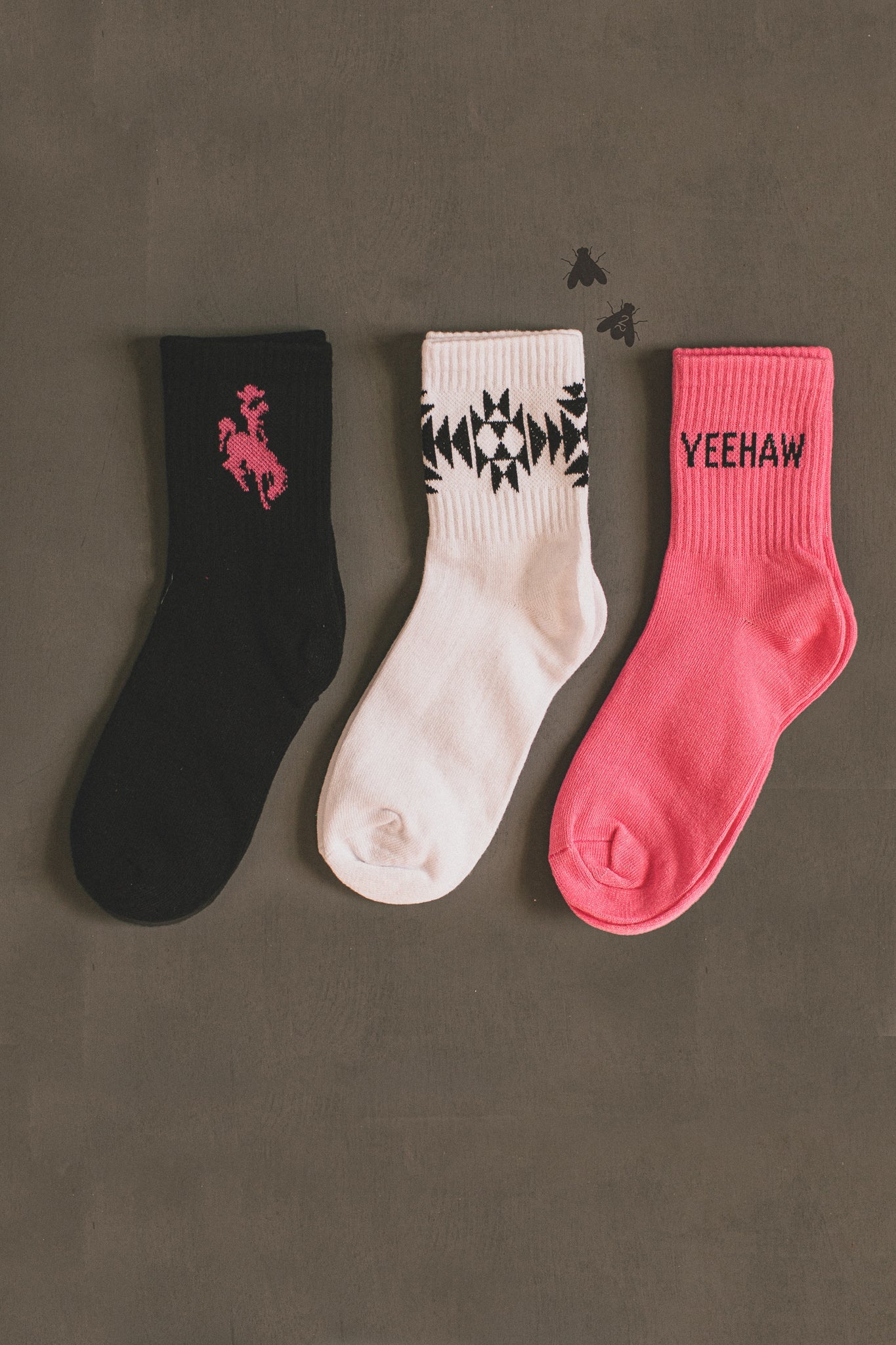 Pink Yeehaw Sock Set