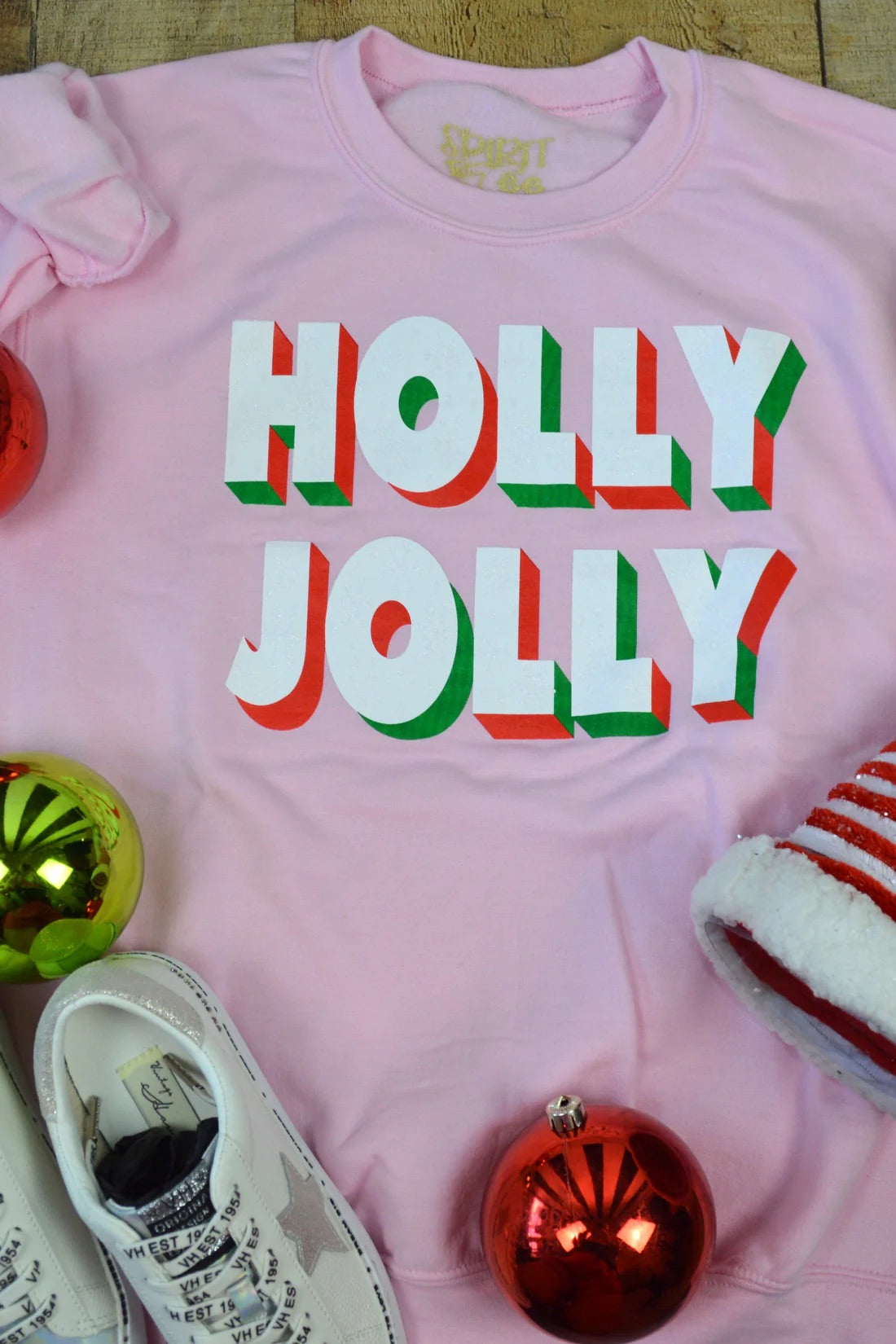 Pink Holly Jolly Sweatshirt