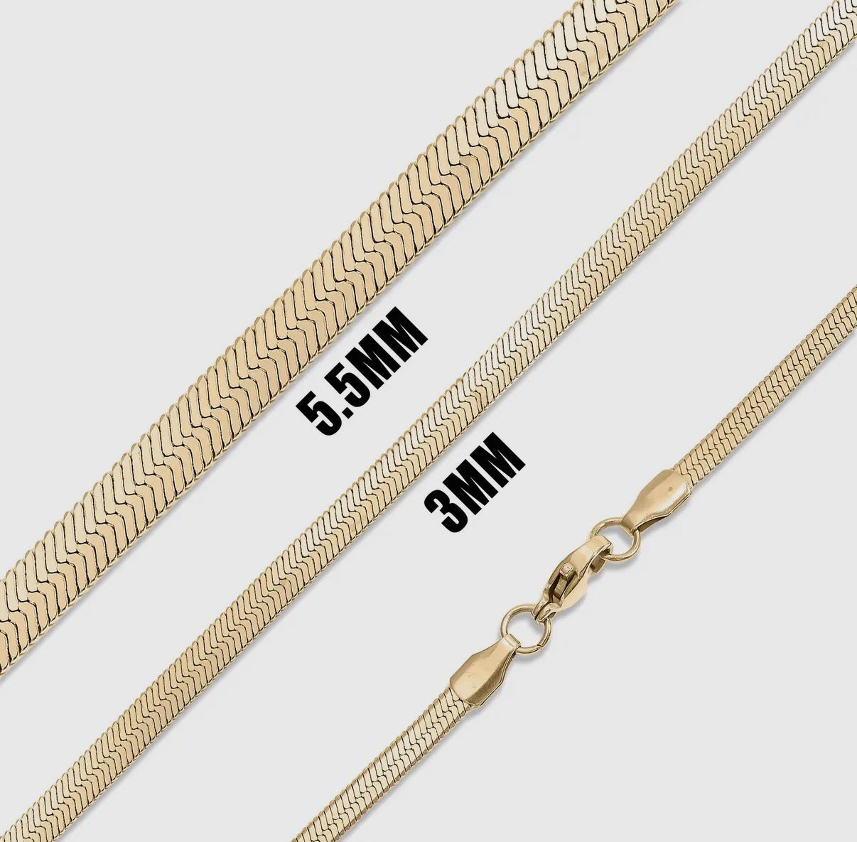 3mm Herringbone Chain Necklace