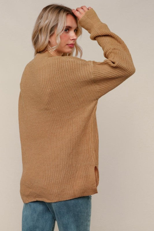 Taupe Relaxed Knit Sweater