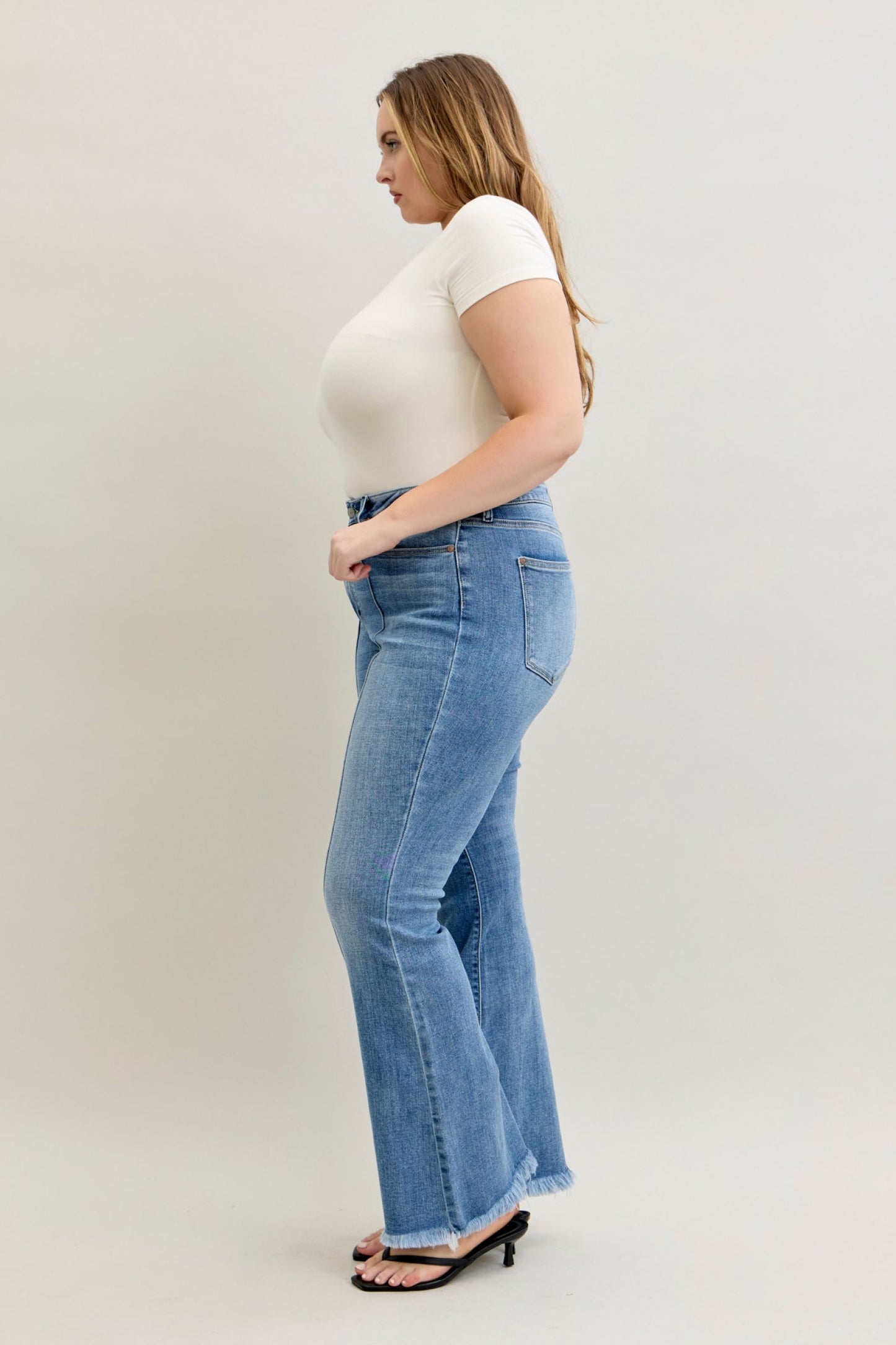 Judy Blue Gracie High Rise Front Pintuck Flare Jeans (JB 82687)
