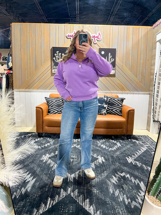 Lavender Fleece 1/4 Zip Pullover