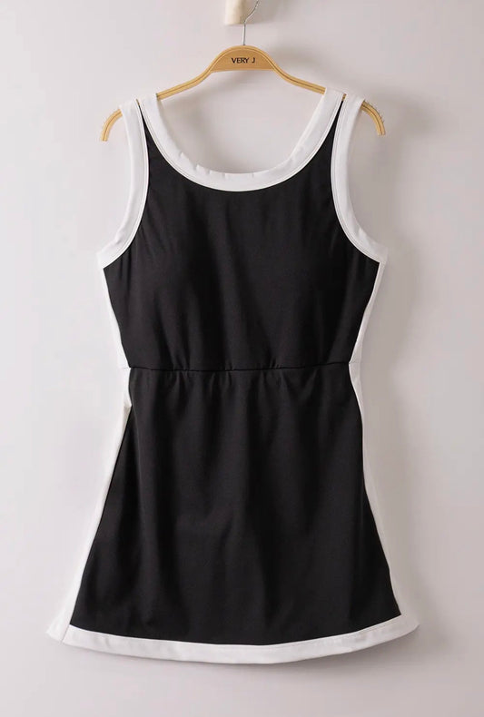 Black Active Edge Contrast Dress