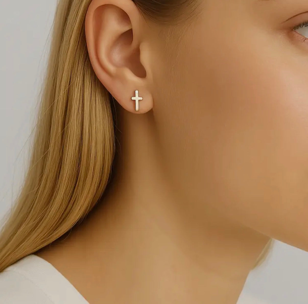 Simple Cross Stud Earrings