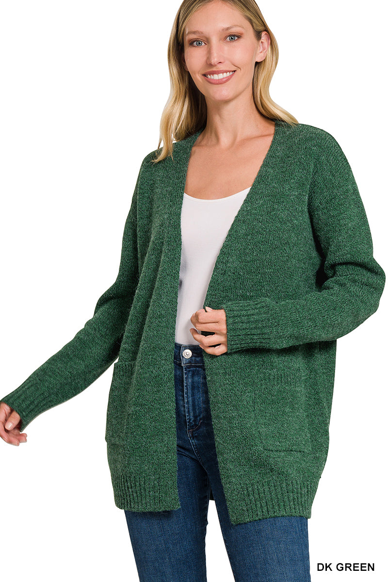 Dark Green Sweater Cardigan