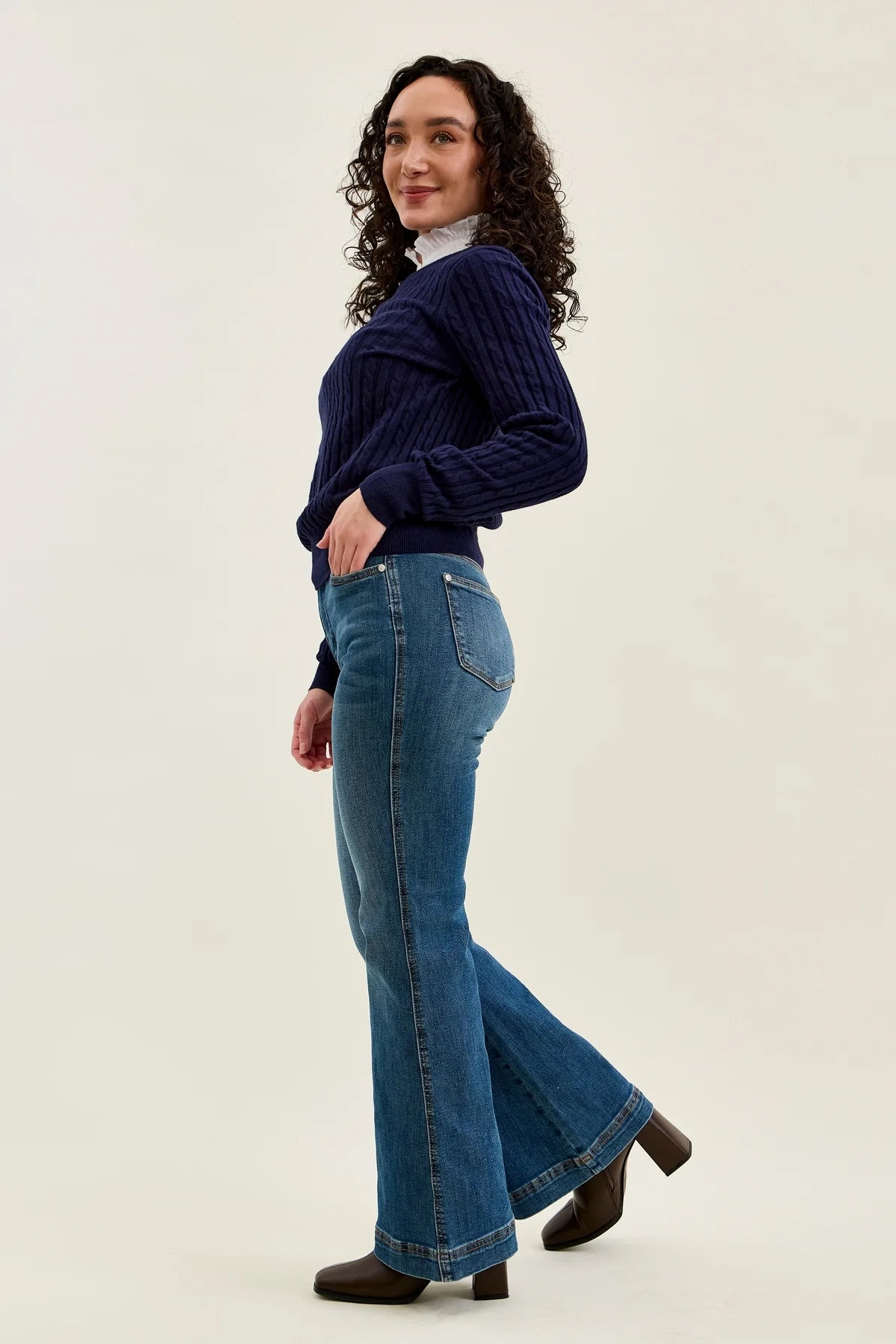 Judy Blue Penny Petite High Rise Flare Jeans (JB 881018)