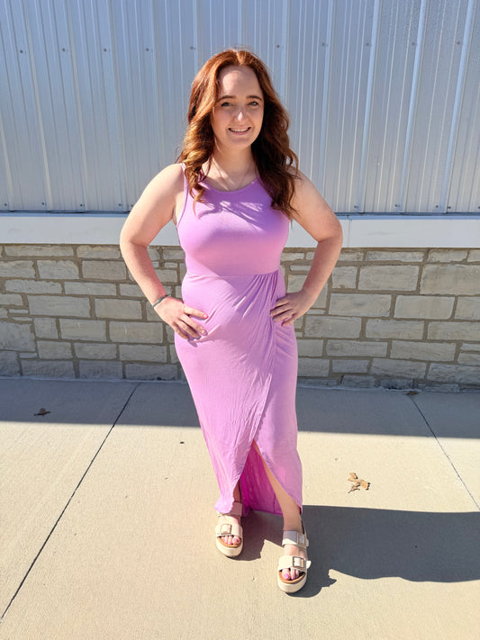 Orchid Tulip Hem Maxi Dress