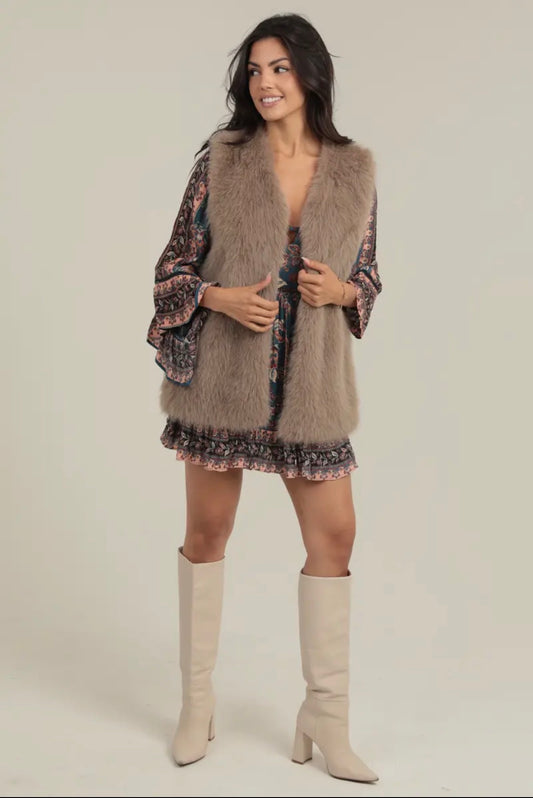 Mocha Faux Fur Vest