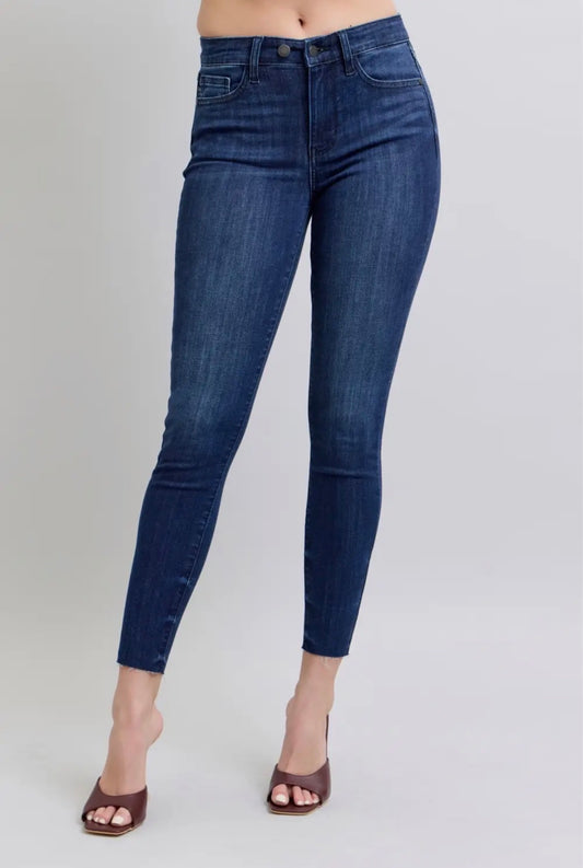 Judy Blue Jenny Mid-Rise Dark Wash Skinny Jeans (JB 82628)