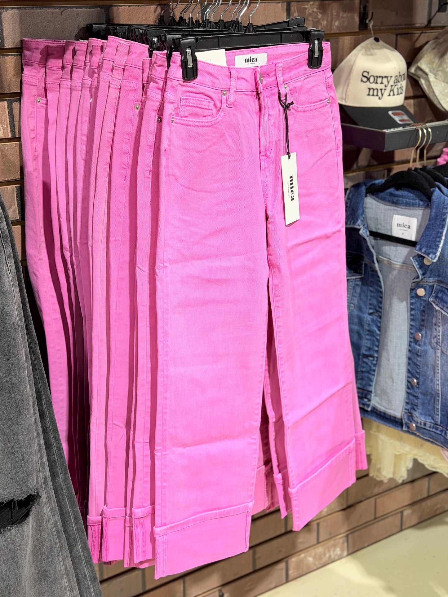 Brilliant Rose High Rise Wide Leg Jeans