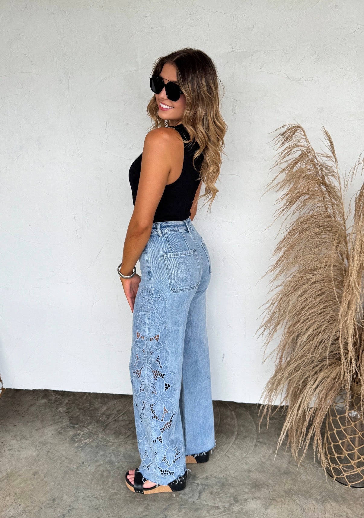 Blakeley Floral Charm Wide Leg Jeans