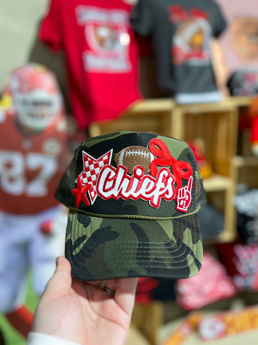 Camo Chiefs Football #1 Trucker Hat
