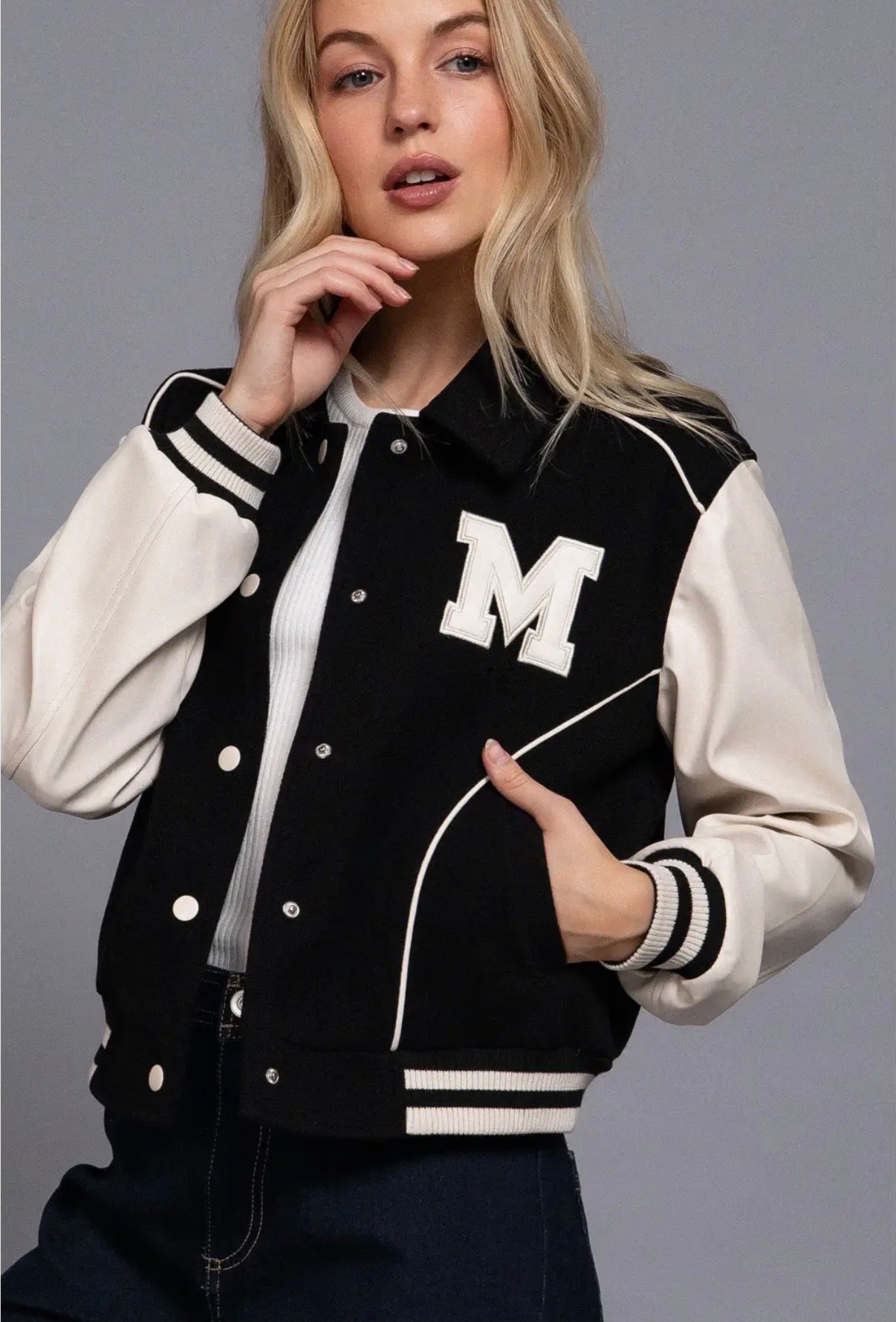 Black Varsity Letter Jacket