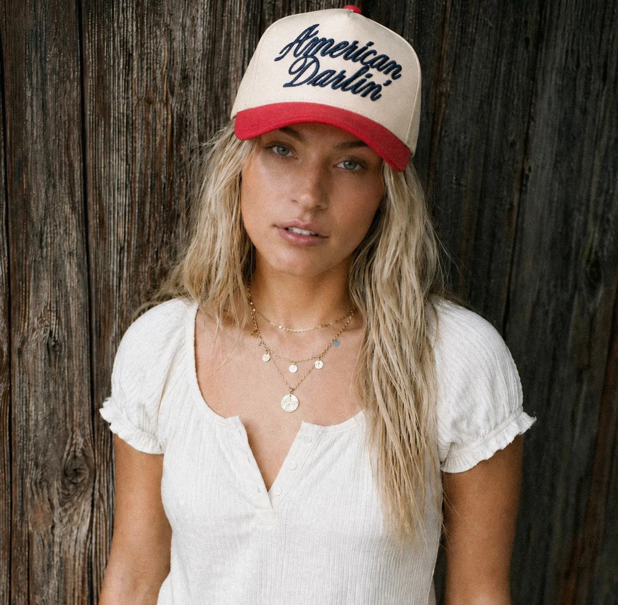 American Darlin’ Two-Tone Embroidered Trucker Hat