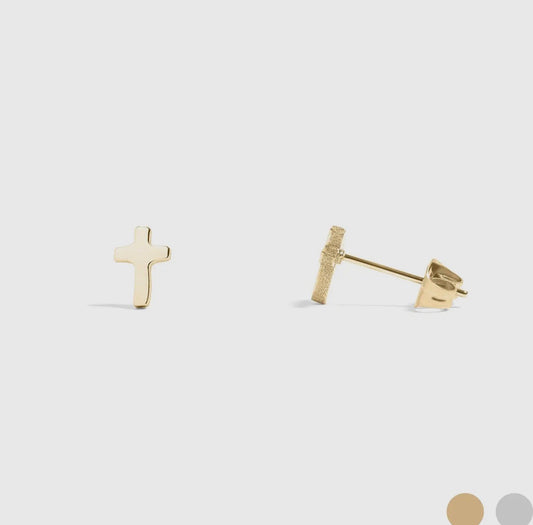 Simple Cross Stud Earrings