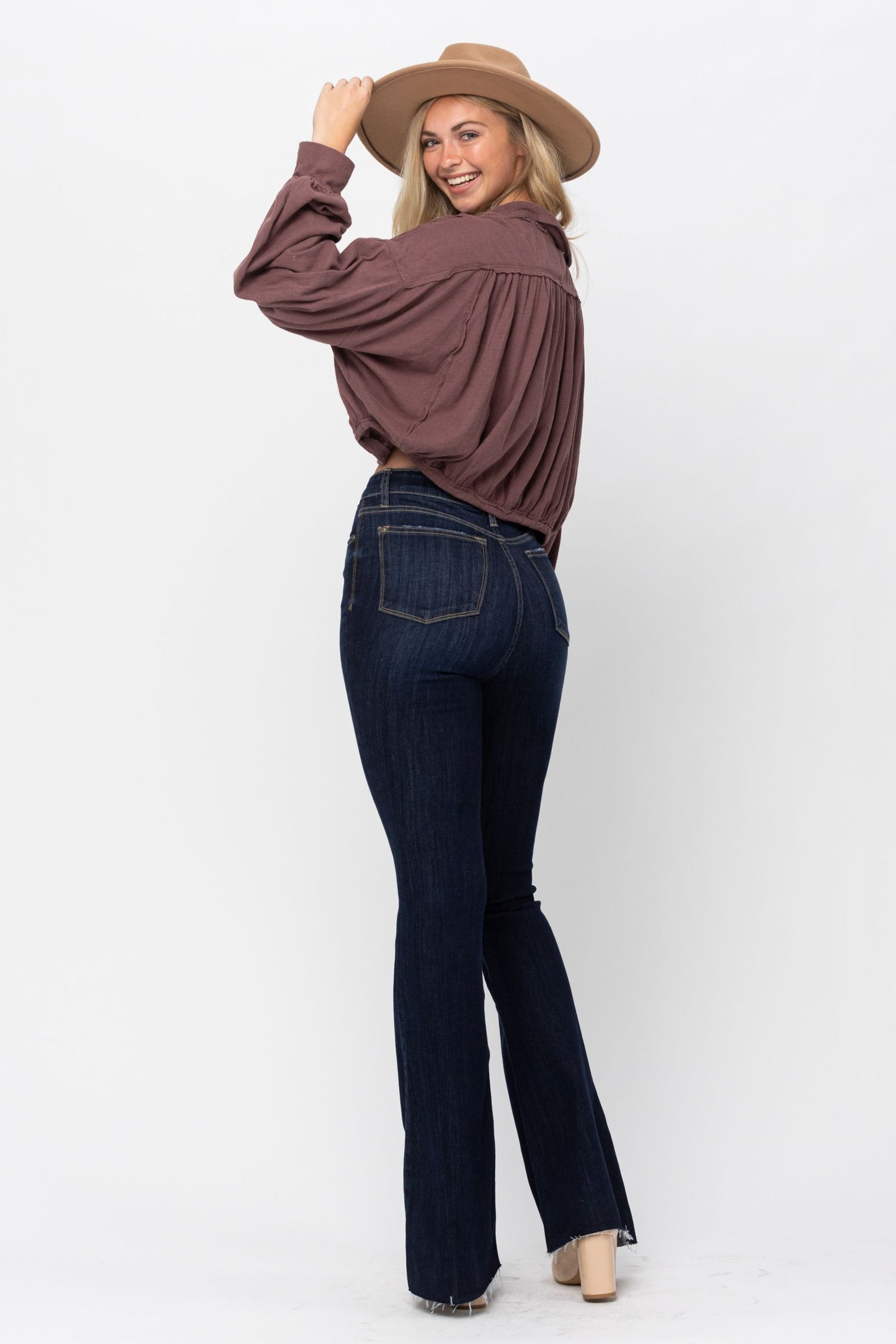 Judy Blue Giselle High Rise Dark Wash Tall Flare Jeans (JB 82343)