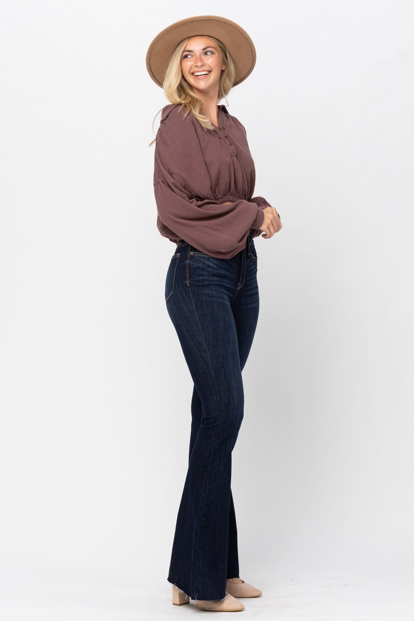 Judy Blue Giselle High Rise Dark Wash Tall Flare Jeans (JB 82343)