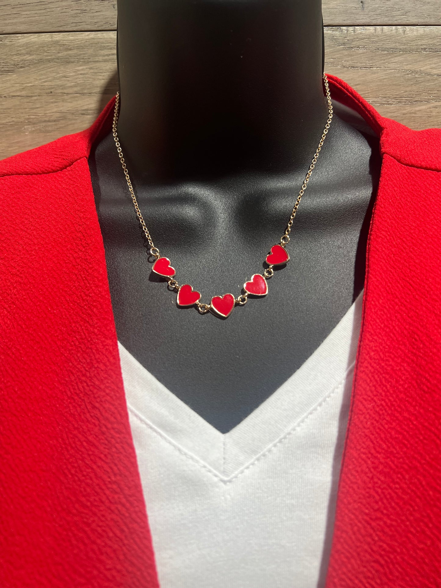 Red Enamel Heart Necklace