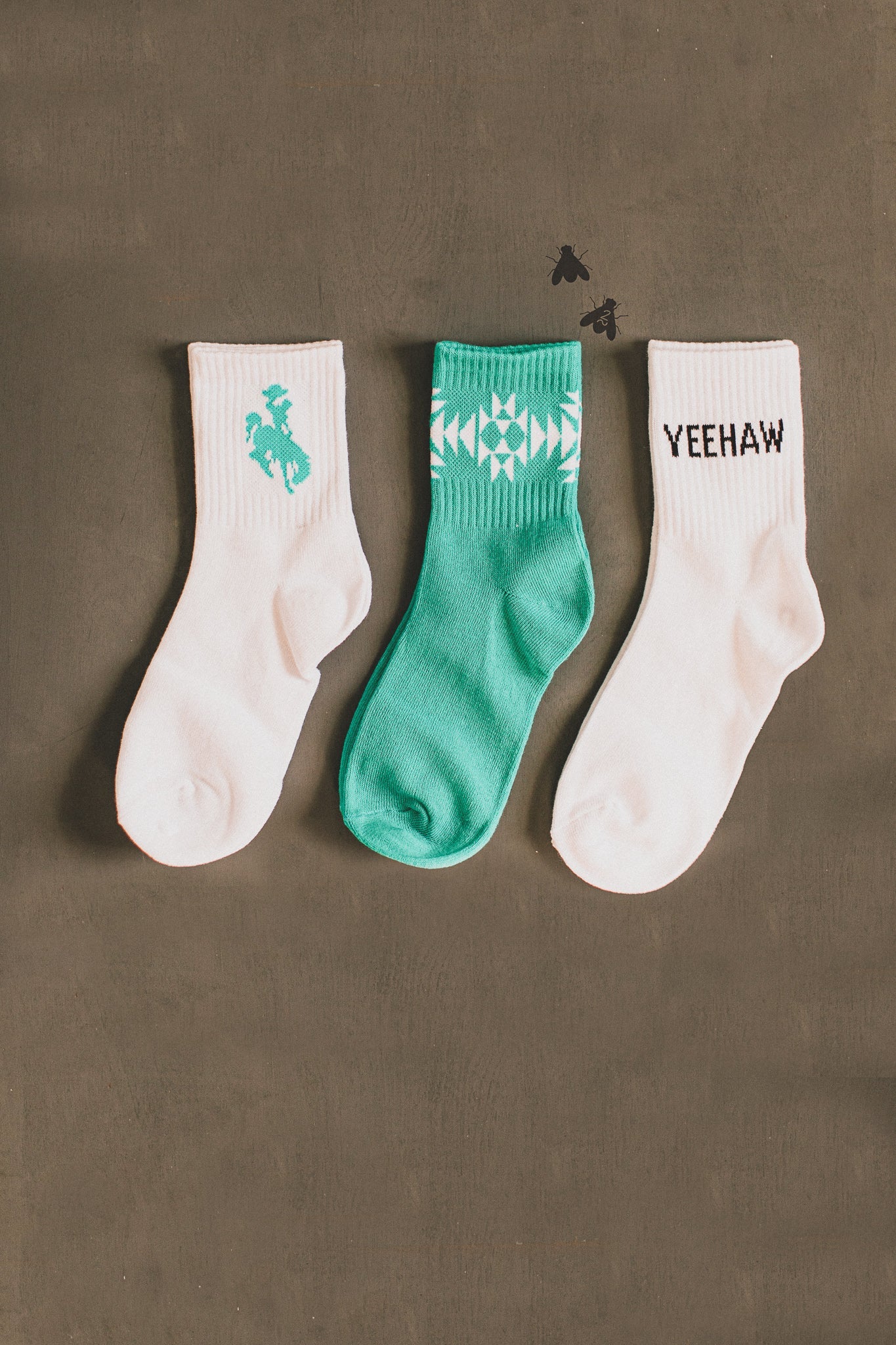 Turquoise Yeehaw Sock Set