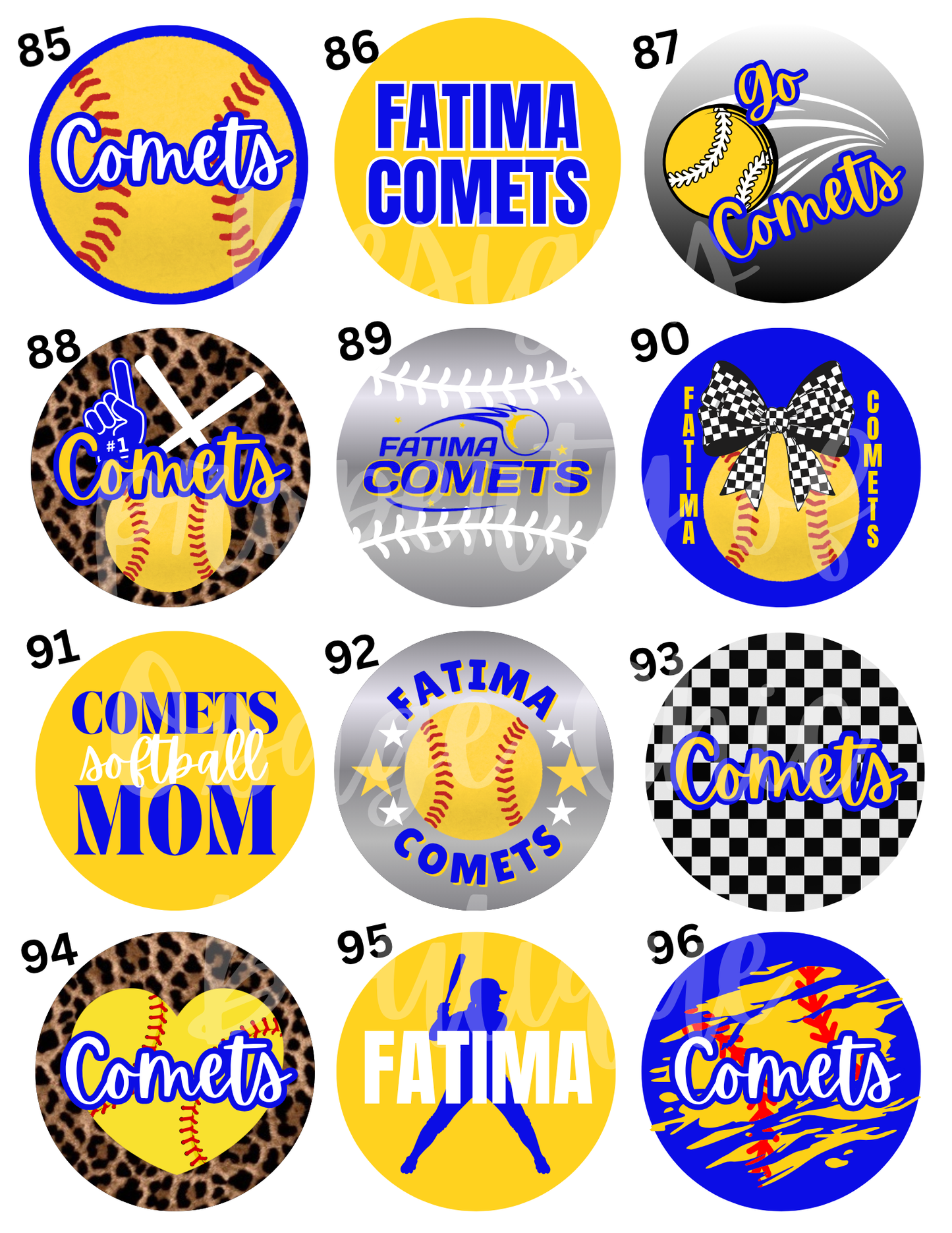 Fatima Comets Button Pins