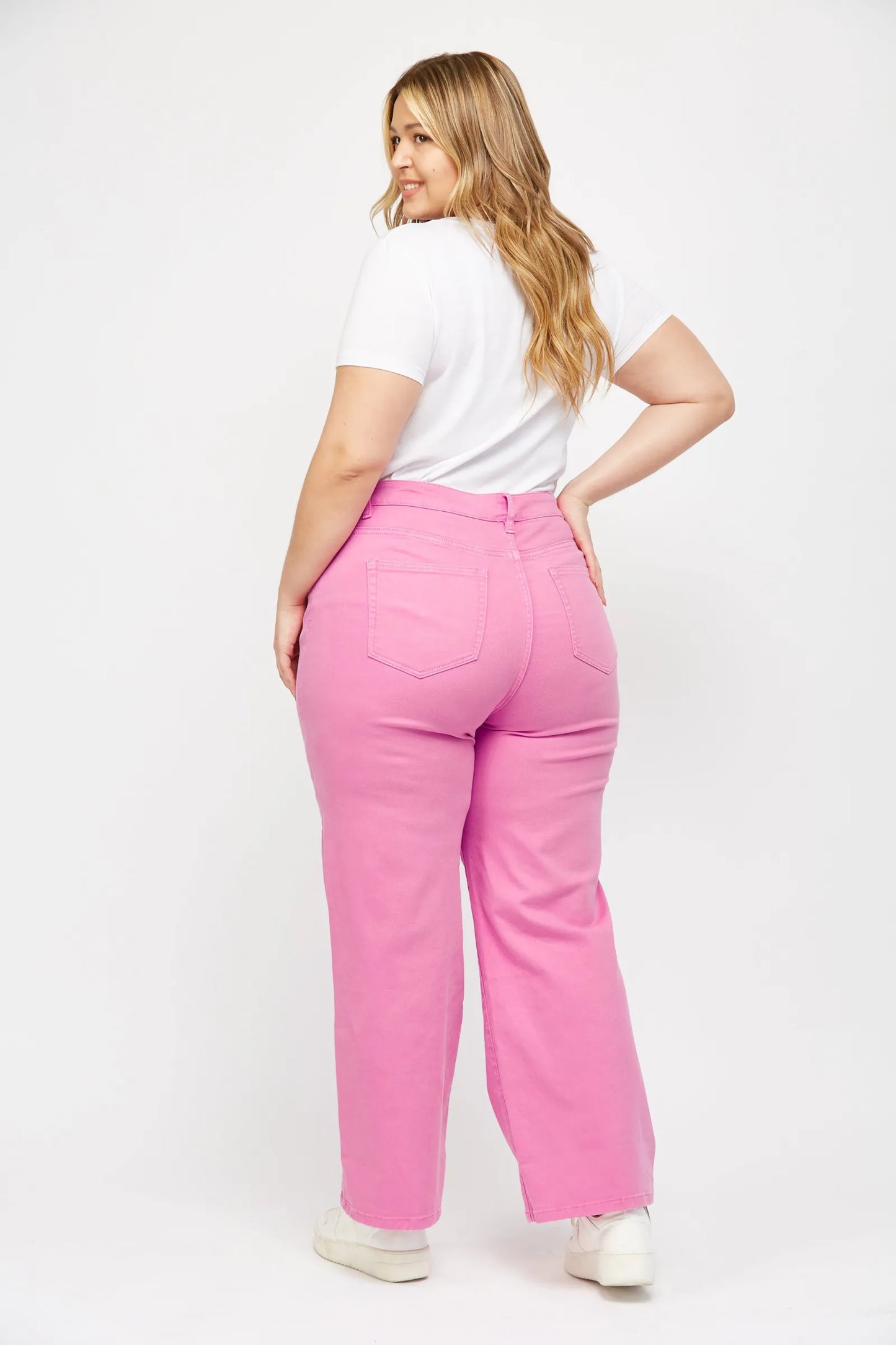 Brilliant Rose High Rise Wide Leg Jeans