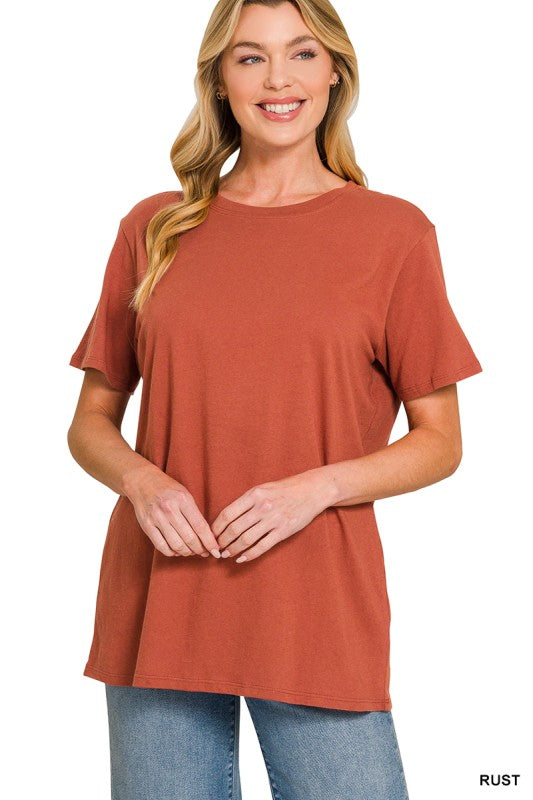 Rust Not So Basic Boyfriend Tee