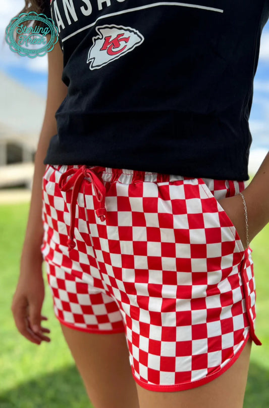 Red Checkered Pep Rally Lounge Shorts