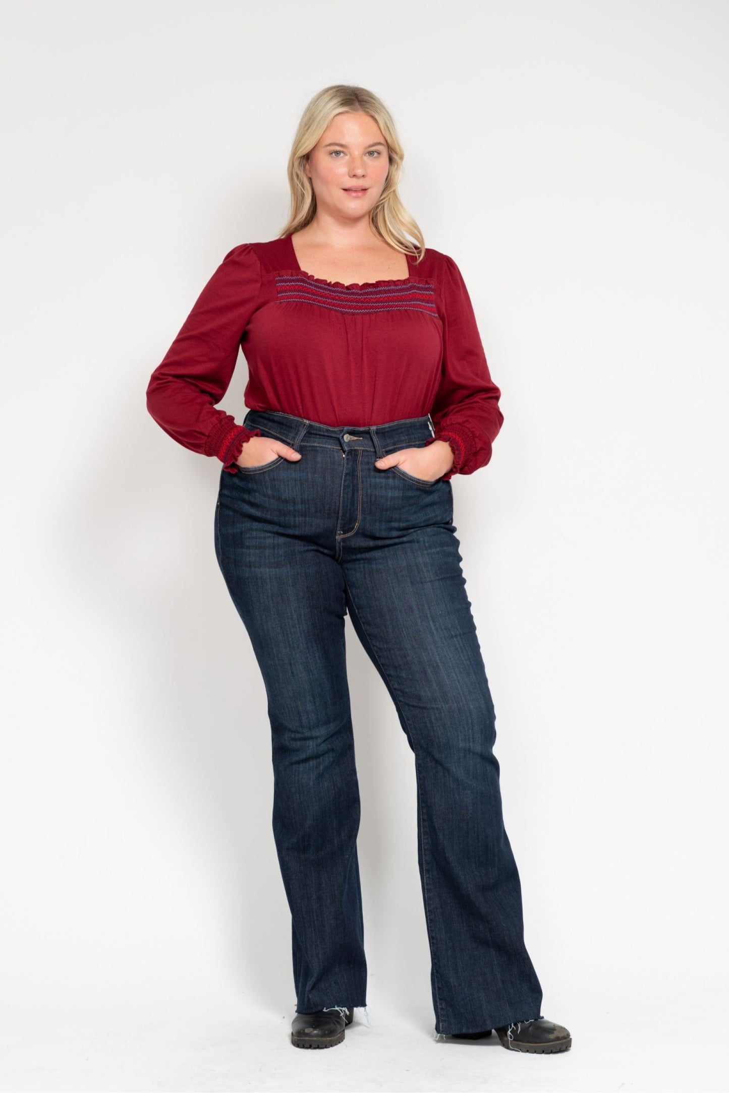 Judy Blue Giselle High Rise Dark Wash Tall Flare Jeans (JB 82343)