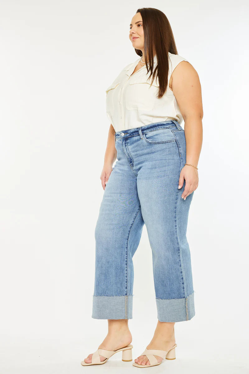 KanCan Leslie High Rise Crop Wide Leg Jeans (KC 20082)