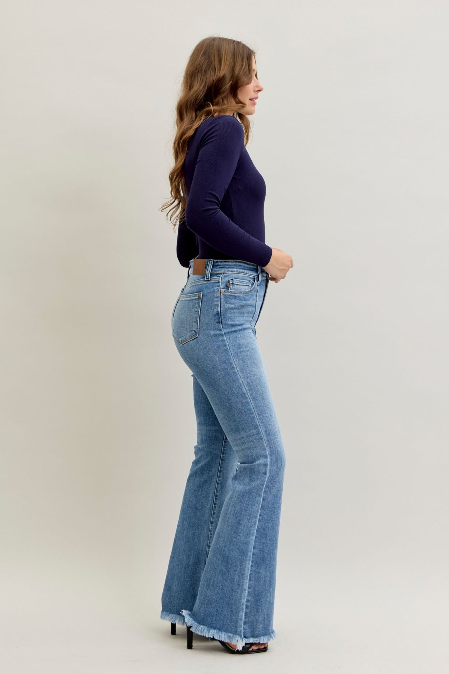 Judy Blue Gracie High Rise Front Pintuck Flare Jeans (JB 82687)