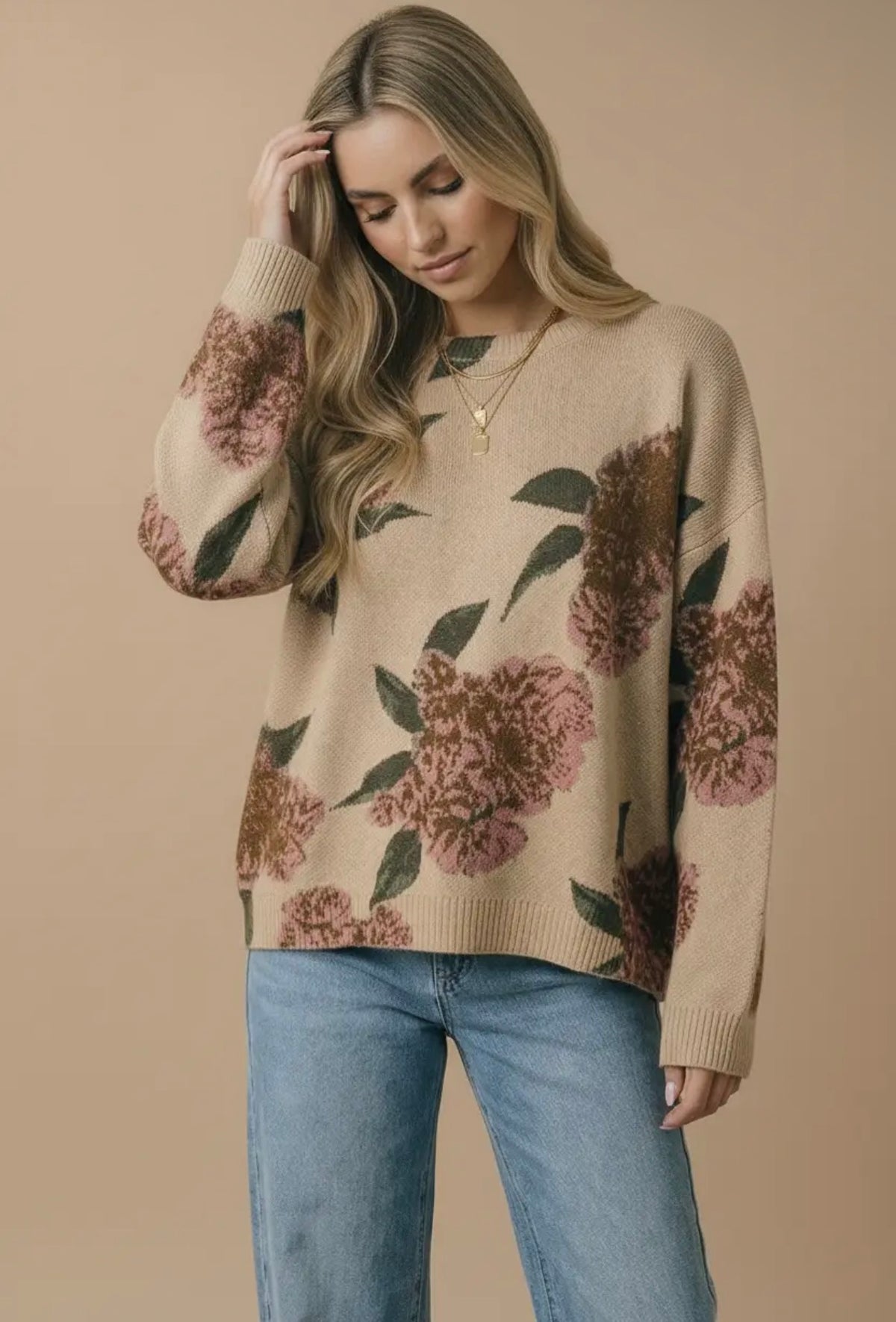 Floral Dreams Oversized Sweater